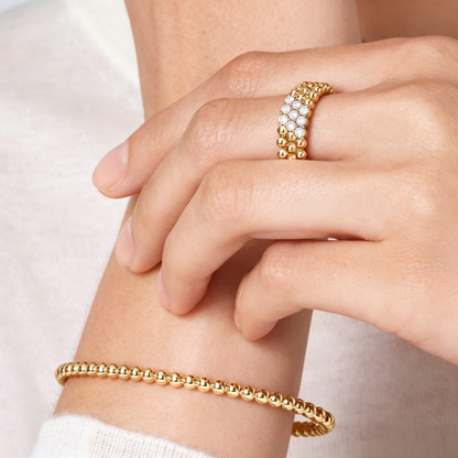 [⭐Miroze] THREE-ROW DIAMOND RING