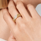 [⭐Miroze ]  THREE-ROW DIAMOND RING