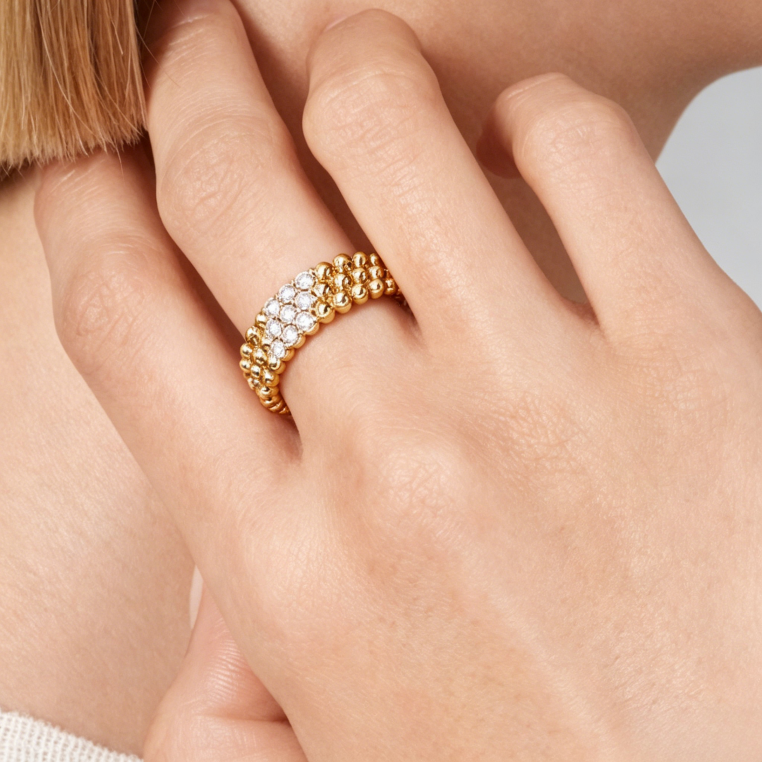 [⭐Miroze ]  THREE-ROW DIAMOND RING