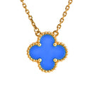 ⭐Miroze CLOVER 15MM BLUE AGATE NECKLACE