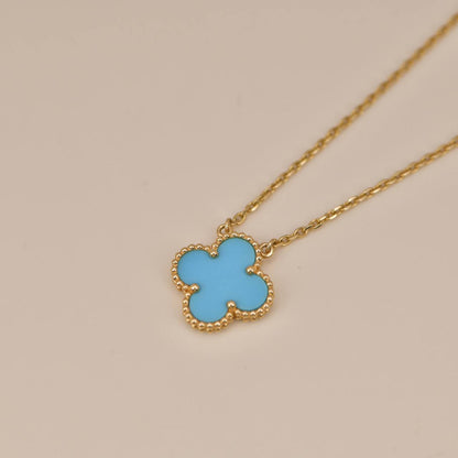 [⭐Miroze]CLOVER 15MM VINTAGE TURQUOISE NECKLACE