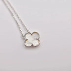 ⭐Miroze CLOVER  15MM WHITE MOTHER-OF-PEARL SILVER