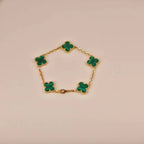 [⭐Miroze ]New  CLOVER 5 MOTIF MALACHITE BRACELET COLLECTION