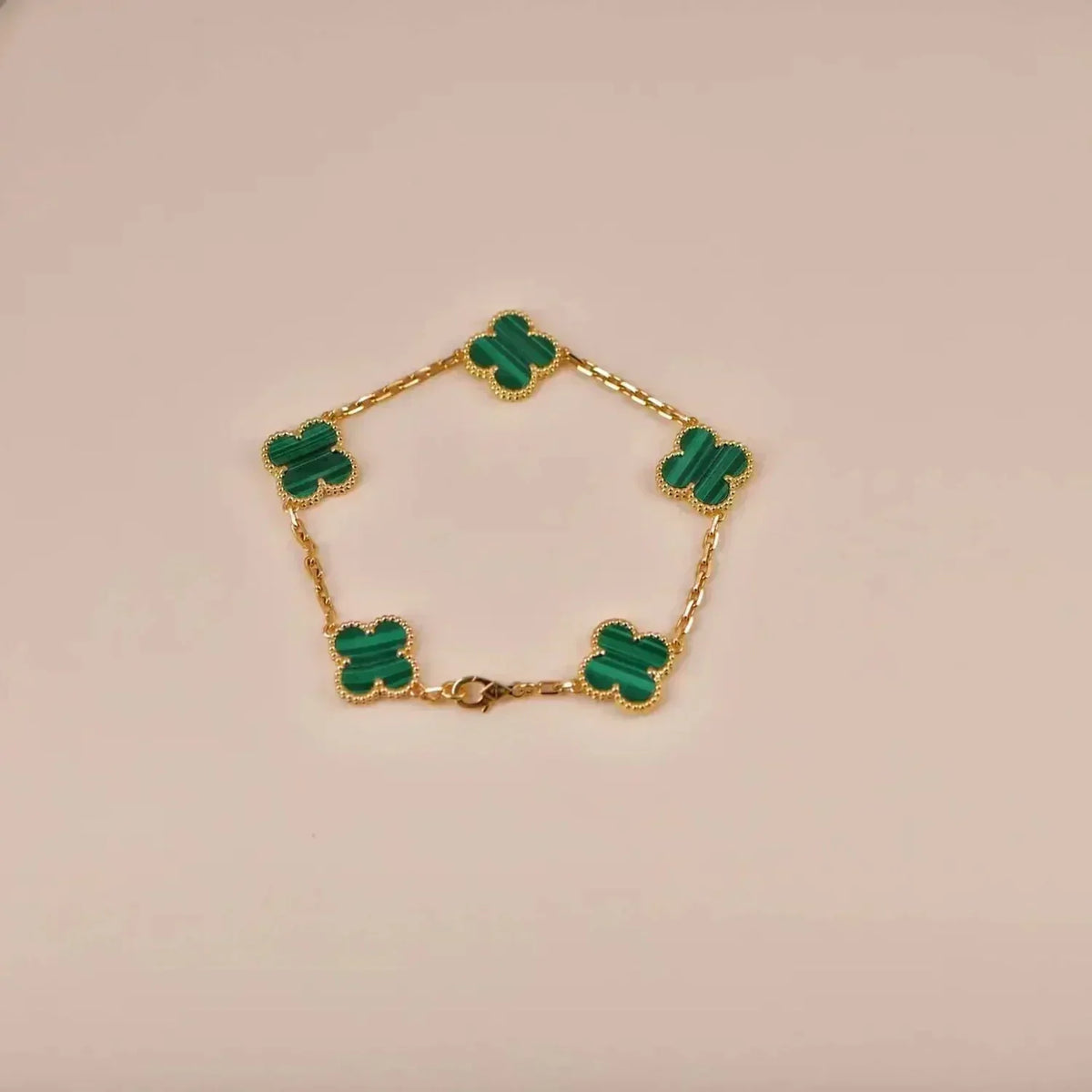 [⭐Miroze ]New  CLOVER 5 MOTIF MALACHITE BRACELET COLLECTION