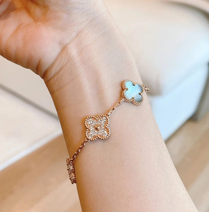 [⭐Miroze] CLOVER 5 MOTIF GRAY MOP BRACELET COLLECTION