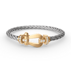 ⭐Miroze FORCE LARGE HORSESHOE HALF DIAMOND BRACELET GOLD