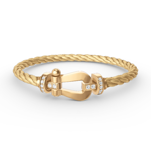 ⭐Miroze FORCE LARGE HORSESHOE HALF DIAMOND BRACELET GOLD