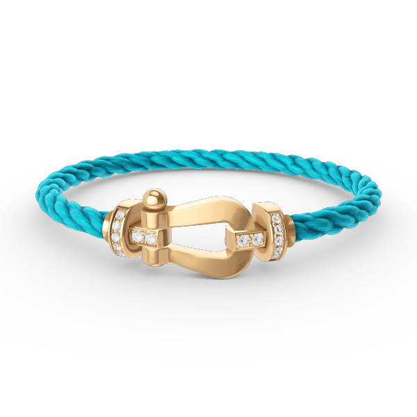⭐Miroze FORCE LARGE HORSESHOE HALF DIAMOND BRACELET GOLD