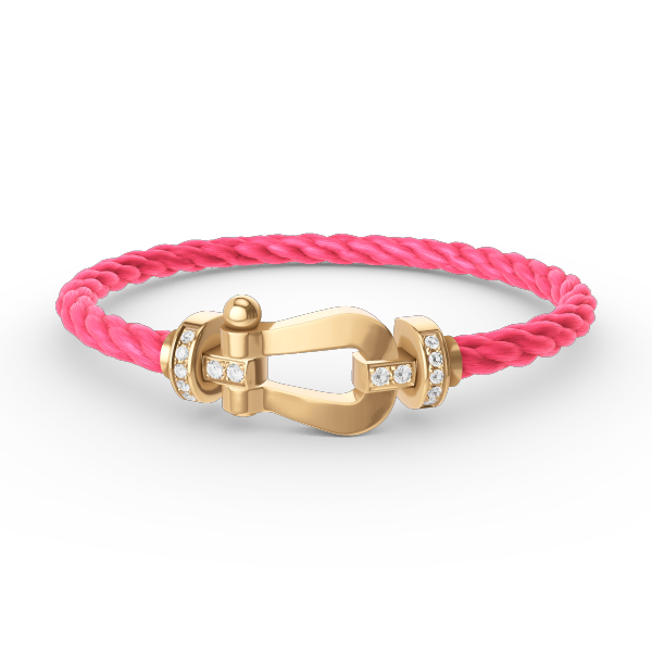 [⭐Miroze]FORCE LARGE HORSESHOE HALF DIAMOND BRACELET GOLD