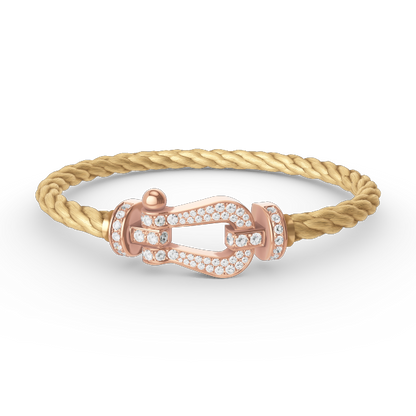 [⭐Miroze]FORCE LARGE HORSESHOE FULL DIAMOND BRACELET ROSE GOLD