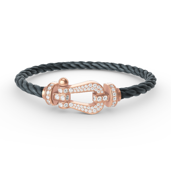 [⭐Miroze]FORCE LARGE HORSESHOE FULL DIAMOND BRACELET ROSE GOLD