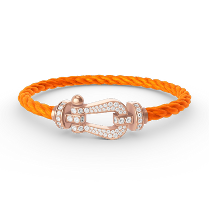 [⭐Miroze]FORCE LARGE HORSESHOE FULL DIAMOND BRACELET ROSE GOLD