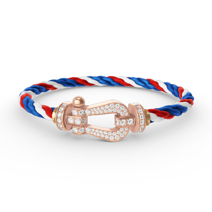 [⭐Miroze]FORCE LARGE HORSESHOE FULL DIAMOND BRACELET ROSE GOLD