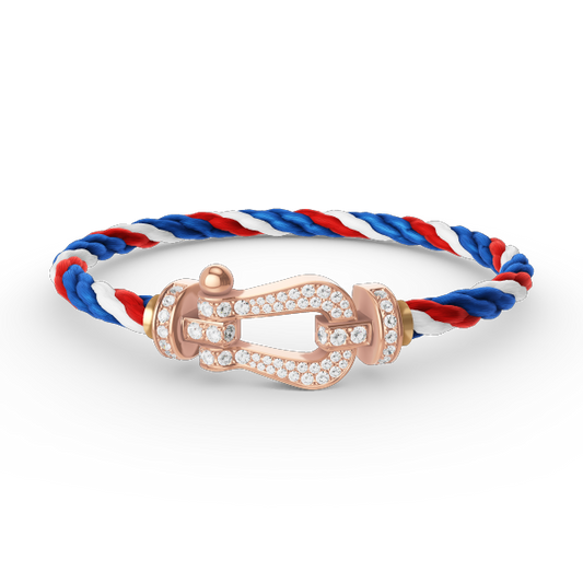 [⭐Miroze]FORCE LARGE HORSESHOE FULL DIAMOND BRACELET ROSE GOLD