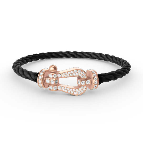 [⭐Miroze]FORCE LARGE HORSESHOE FULL DIAMOND BRACELET ROSE GOLD