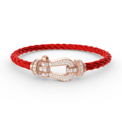 [⭐Miroze]FORCE LARGE HORSESHOE FULL DIAMOND BRACELET ROSE GOLD