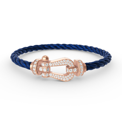[⭐Miroze]FORCE LARGE HORSESHOE FULL DIAMOND BRACELET ROSE GOLD