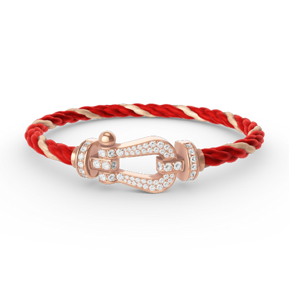 [⭐Miroze]FORCE LARGE HORSESHOE FULL DIAMOND BRACELET ROSE GOLD