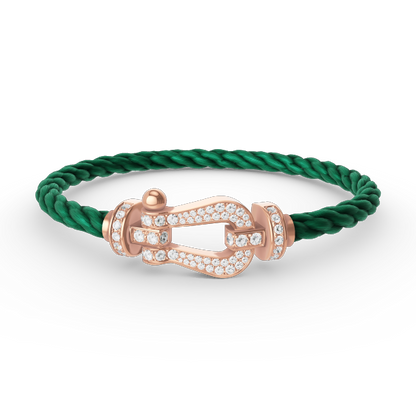 [⭐Miroze]FORCE LARGE HORSESHOE FULL DIAMOND BRACELET ROSE GOLD