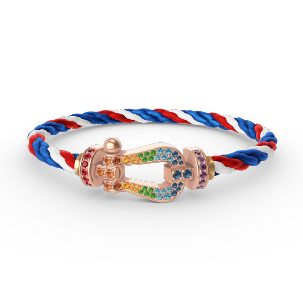 ⭐Miroze FORCE LARGE HORSESHOE  COLORED DIAMOND BRACELET ROSE GOLD