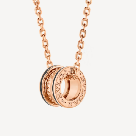 [⭐Veya]ZERO 1 ROCK PEDANT PINK GOLD BLACK NECKLACE