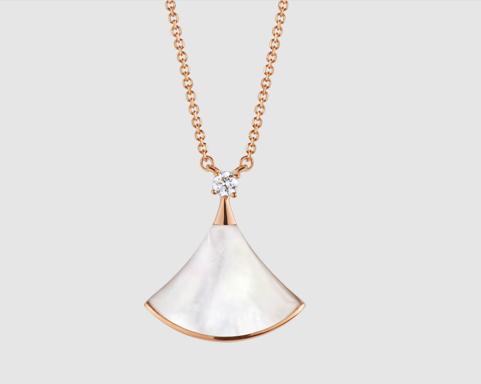 [⭐Veya]DREAM NECKLACE WHITE MOP PINK GOLD 1 DIAMOND