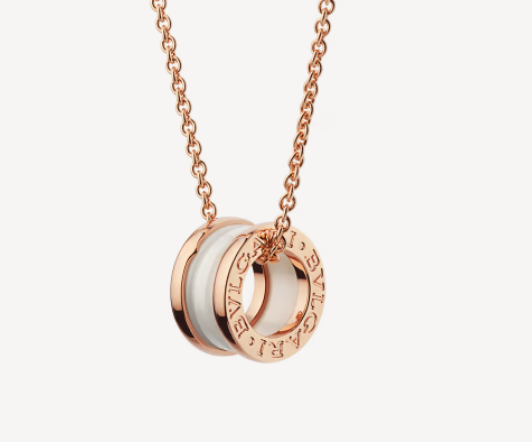 [⭐Miroze]ZERO 1 WHITE CERAMIC PINK GOLD NECKLACE