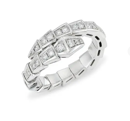 [⭐Miroze]SERPENTI RING SILVER DIAMOND PAVED 4MM