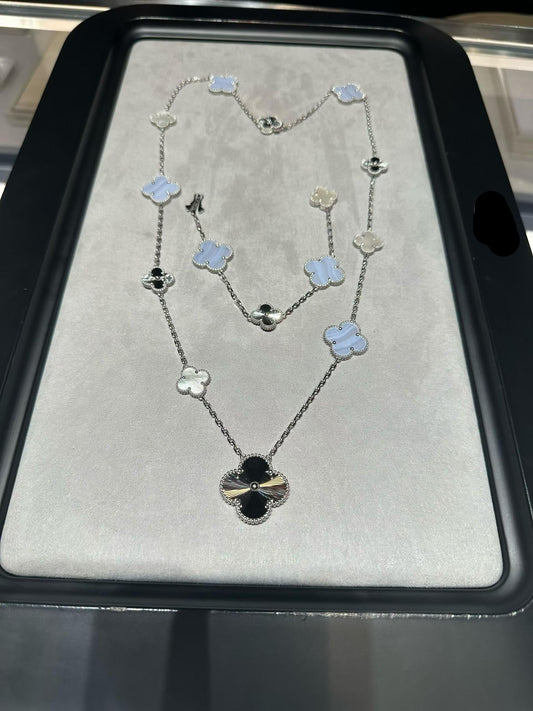[[⭐Miroze] ] 25 NEW CLOVER 15 MOTIFS PURPLE CHALCEDONY
