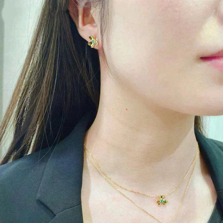[⭐Miroze]FRIVOLE  FLOWER MALACHITE EARRINGS