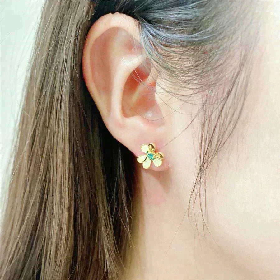 ⭐Miroze FRIVOLE  FLOWER MALACHITE EARRINGS