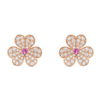 ⭐Miroze FRIVOLE PINK GOLD FLOWER DIAMOND EARRINGS