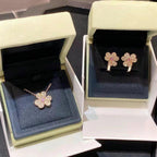 ⭐Miroze FRIVOLE PINK GOLD FLOWER DIAMOND EARRINGS
