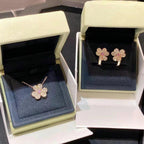 ⭐Miroze FRIVOLE ROSE GOLD FLOWER DIAMOND NECKLACE