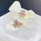 ⭐Miroze FRIVOLE PINK GOLD FLOWER DIAMOND EARRINGS