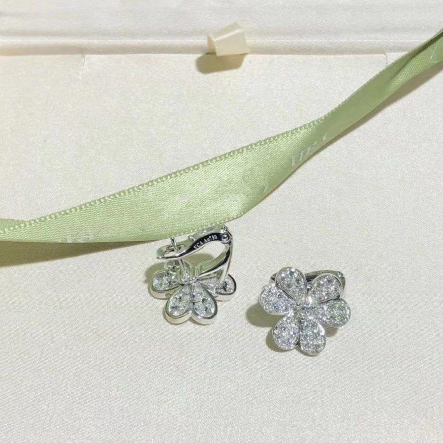 ⭐Miroze FRIVOLE SILVER FLOWER DIAMOND EARRINGS