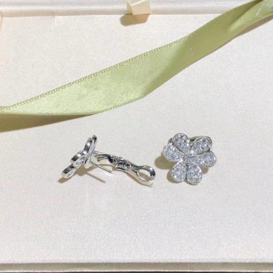 ⭐Miroze FRIVOLE SILVER FLOWER DIAMOND EARRINGS