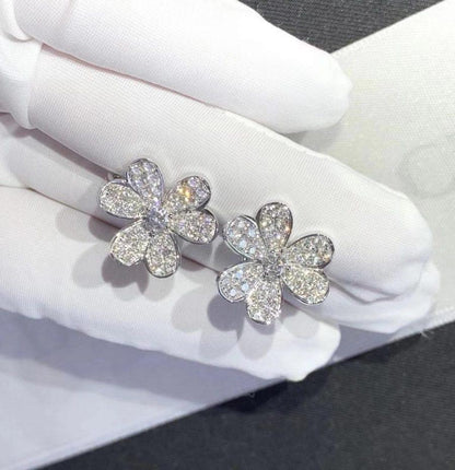 [⭐Miroze] FRIVOLE SILVER FLOWER DIAMOND EARRINGS