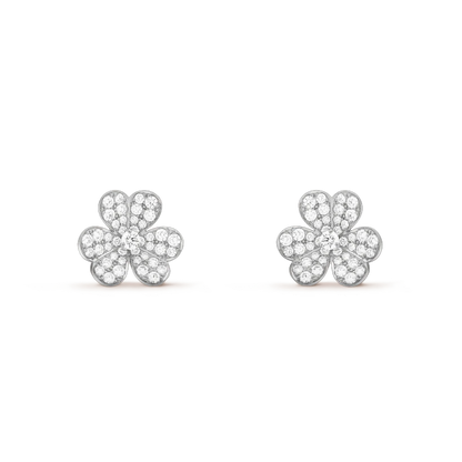 [⭐Miroze] FRIVOLE SILVER FLOWER DIAMOND EARRINGS