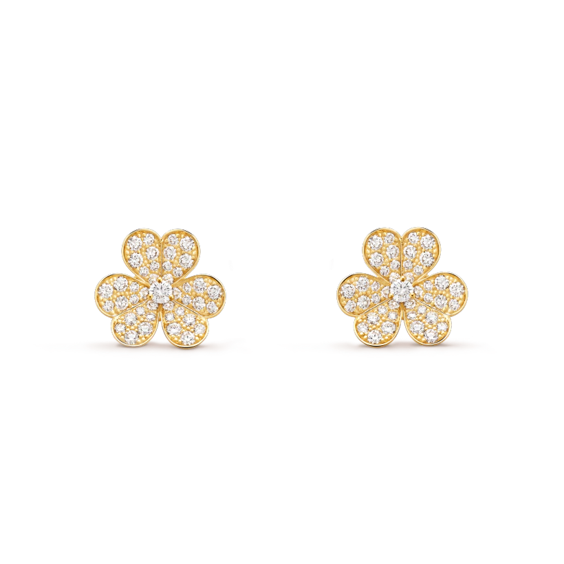 ⭐Miroze FRIVOLE GOLD FLOWER DIAMOND EARRINGS