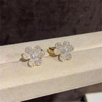 ⭐Miroze FRIVOLE GOLD FLOWER DIAMOND EARRINGS