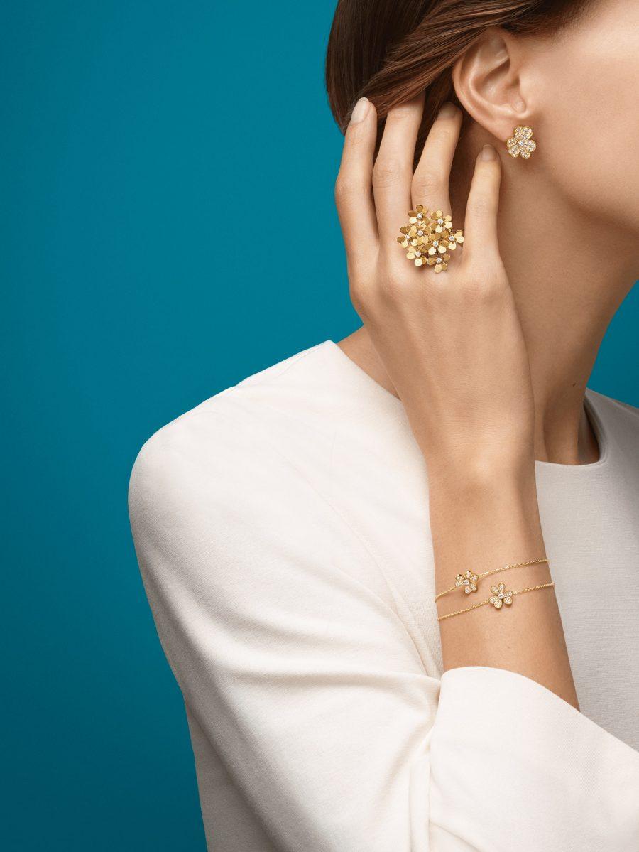 ⭐Miroze FRIVOLE GOLD FLOWER DIAMOND EARRINGS