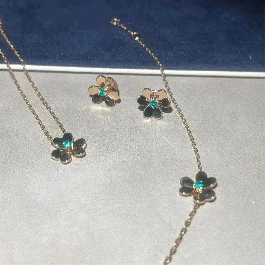 ⭐Miroze FRIVOLE  FLOWER MALACHITE EARRINGS