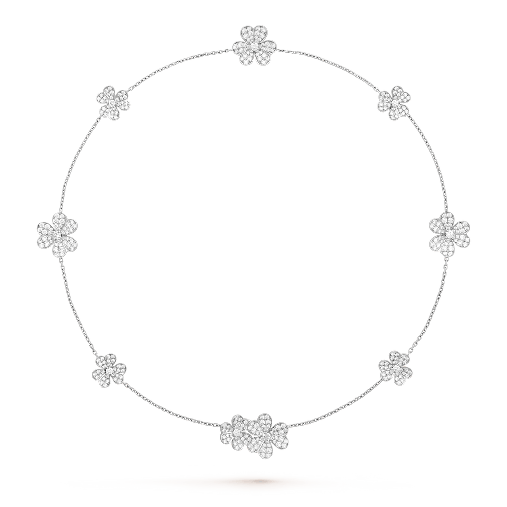 ⭐Miroze FRIVOLE SILVER 9 FLOWERS NECKLACE