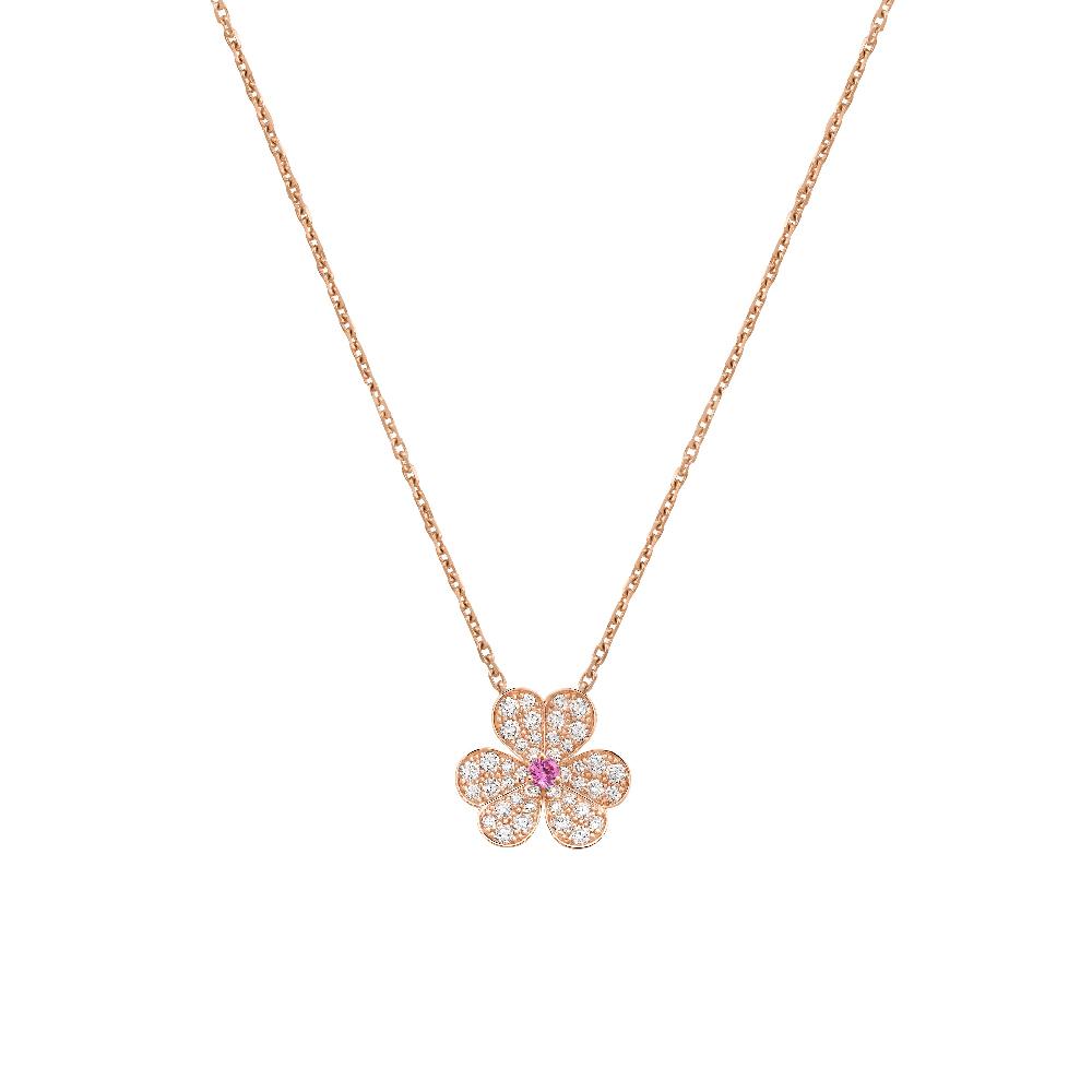 ⭐Miroze FRIVOLE ROSE GOLD FLOWER DIAMOND NECKLACE