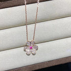 ⭐Miroze FRIVOLE ROSE GOLD FLOWER DIAMOND NECKLACE