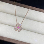 ⭐Miroze FRIVOLE ROSE GOLD FLOWER DIAMOND NECKLACE