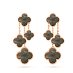 ⭐Miroze CLOVER EARRINGS DARK MOP 4 MOTIFS ROSE GOLD