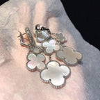 ⭐Miroze CLOVER EARRINGS WHITE MOP 4 MOTIFS SILVER