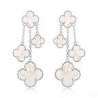 ⭐Miroze CLOVER EARRINGS WHITE MOP 4 MOTIFS SILVER